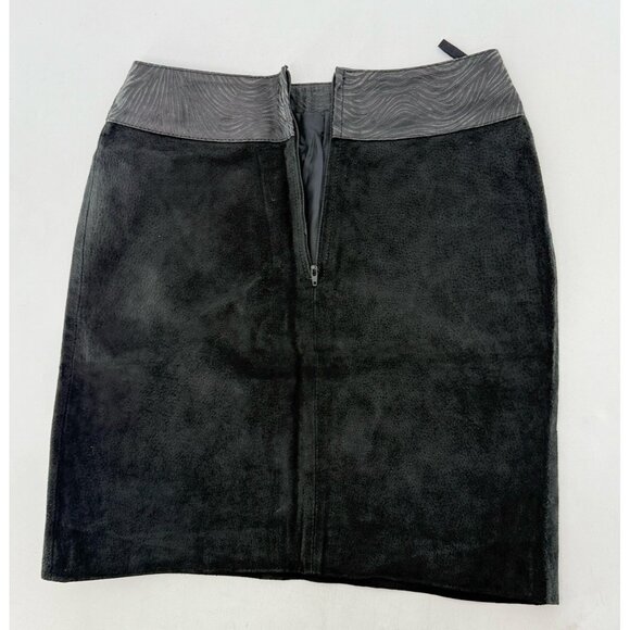 Vtg I.O.U. Leather Black Suede‎ Mini Skirt Size 9 Western Boho - Picture 4 of 12